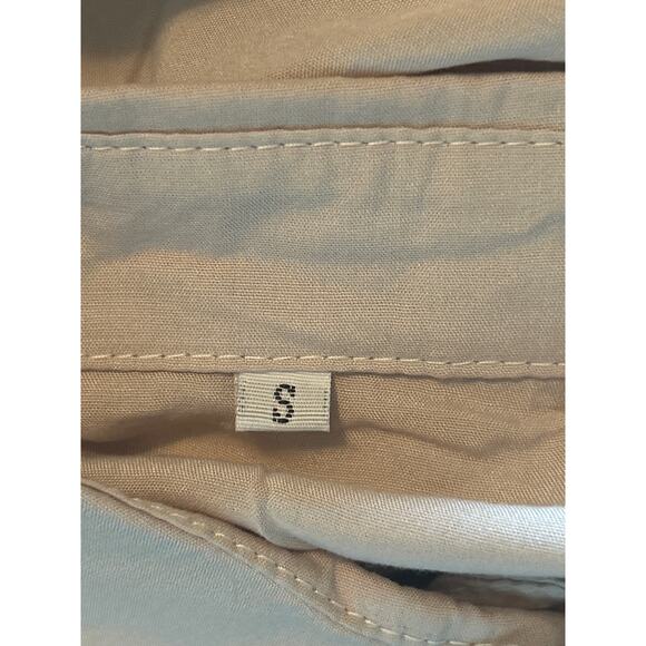 GUC Men's Tan 3/4 Sleeve 100% Polyester (feels silky) Casual Shirt Size Small - Picture 3 of 6